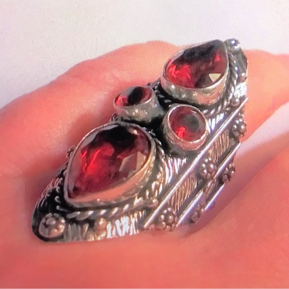 Garnet 925 Sterling Silver Ring - Picture 3 of 3